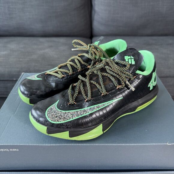 Nike KD 6 Night Vision Black Green Leather Basketball Shoes Men\'s Size 7.5 main image 8